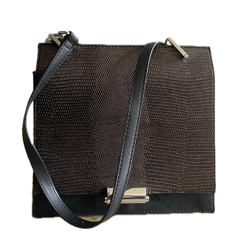 Zara women’s crossbody purse, bag, brown & black, pattern, good condition